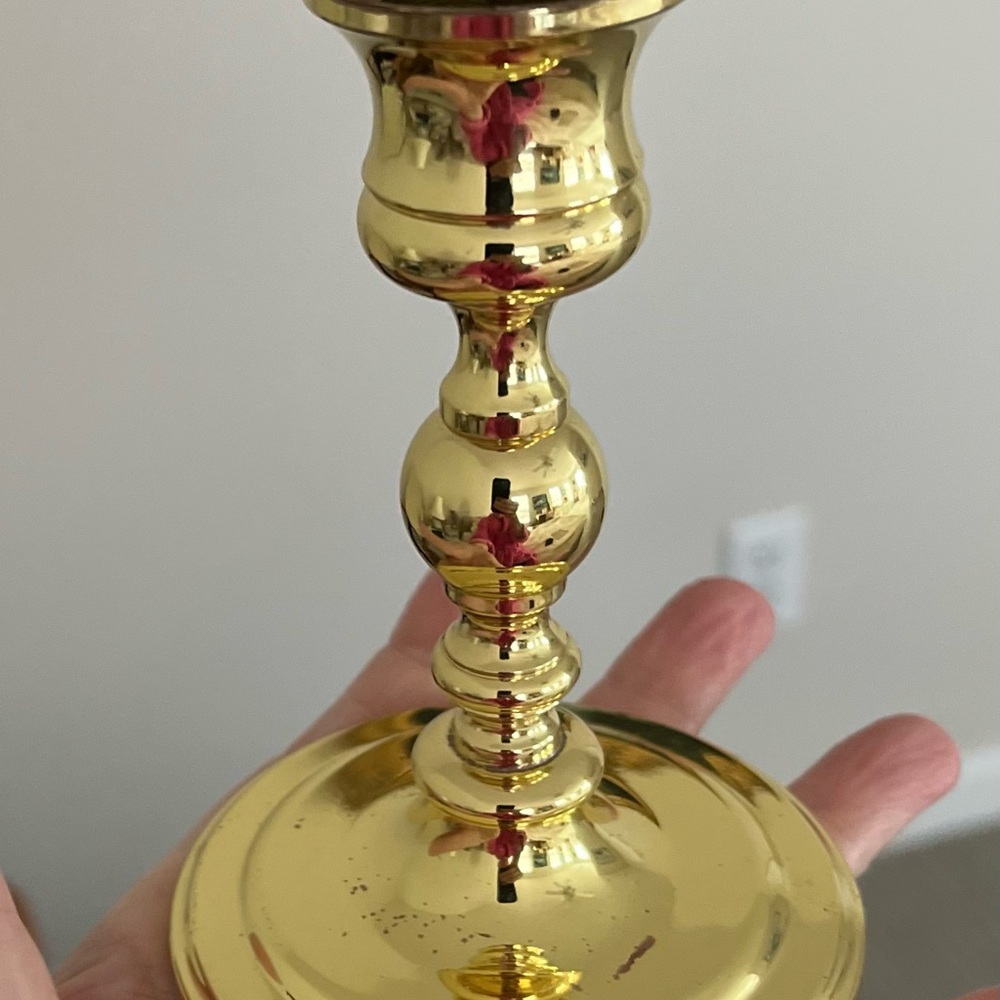 Gold plated Brass Candle Holder - Gold Accent Home Decor - Picture 5 of 8